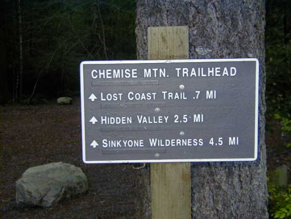 Sign at Wailaki Campground Tailhead