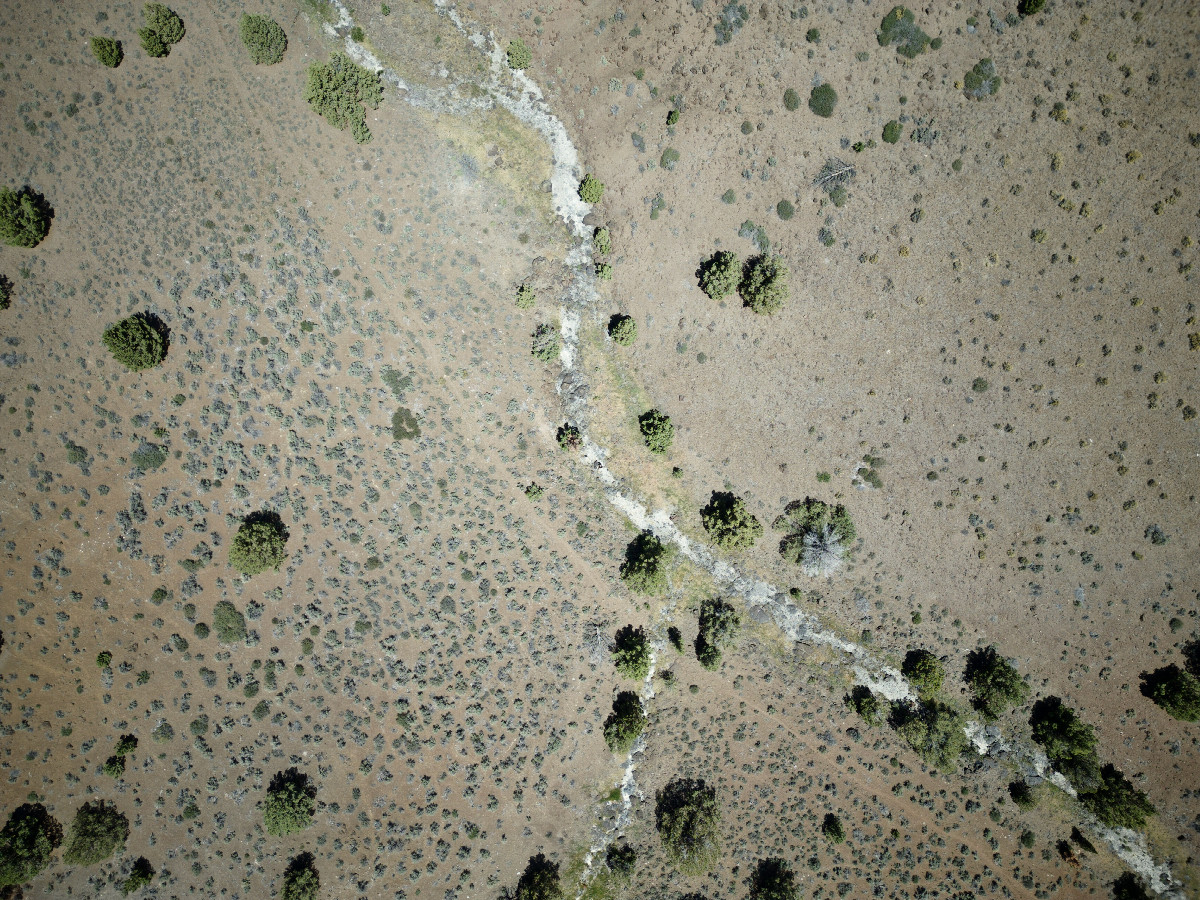 Looking down on the point from a height of 120m