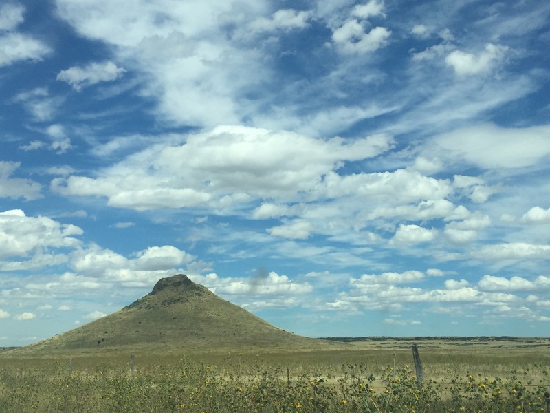 One of the buttes in the area on a "beaut"iful day.