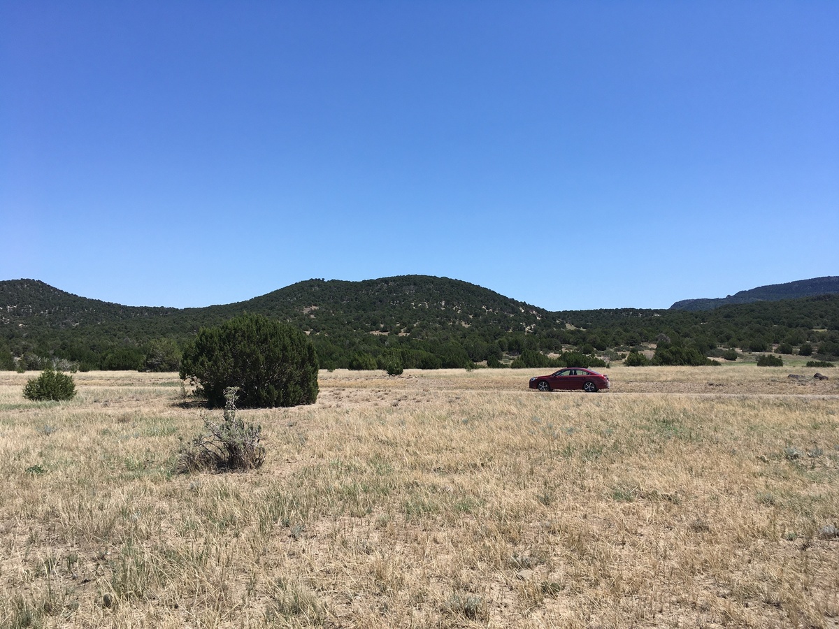 View east toward the car on my way back