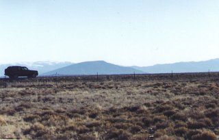 #1: View to the east, Our car 350 ft away on US 285