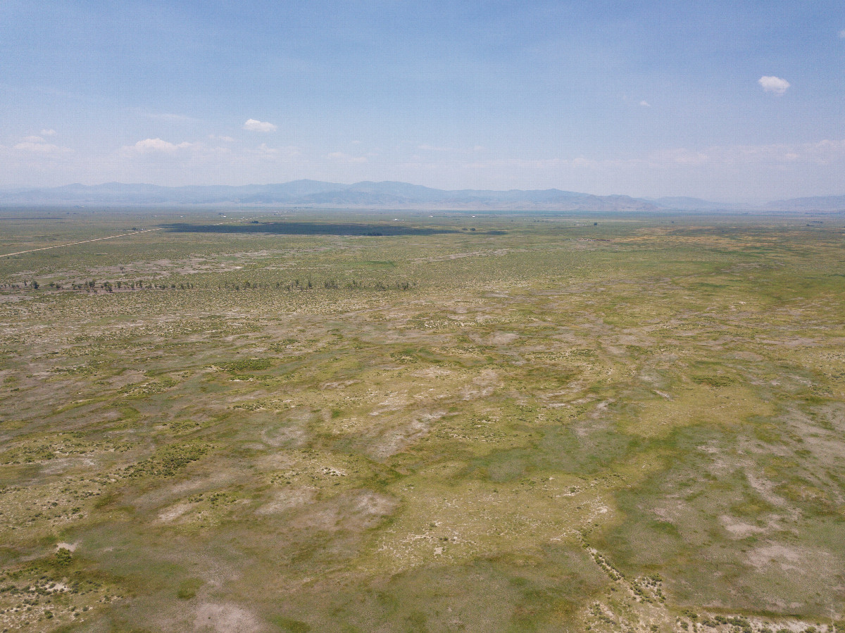 View West (towards the La Garita Mountains), from 120m above the point