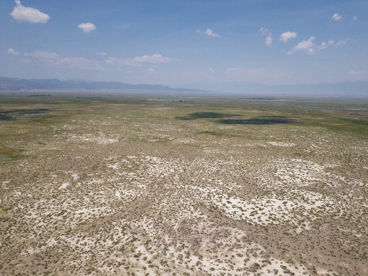 View North, from 120m above the point