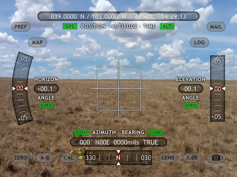 View north using Theodolite - lots of useful data is superimposed.