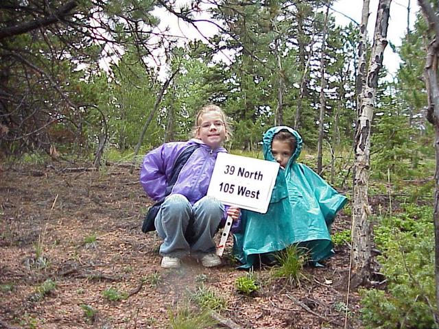 Emily and Lilia Kerski at the confluence site.