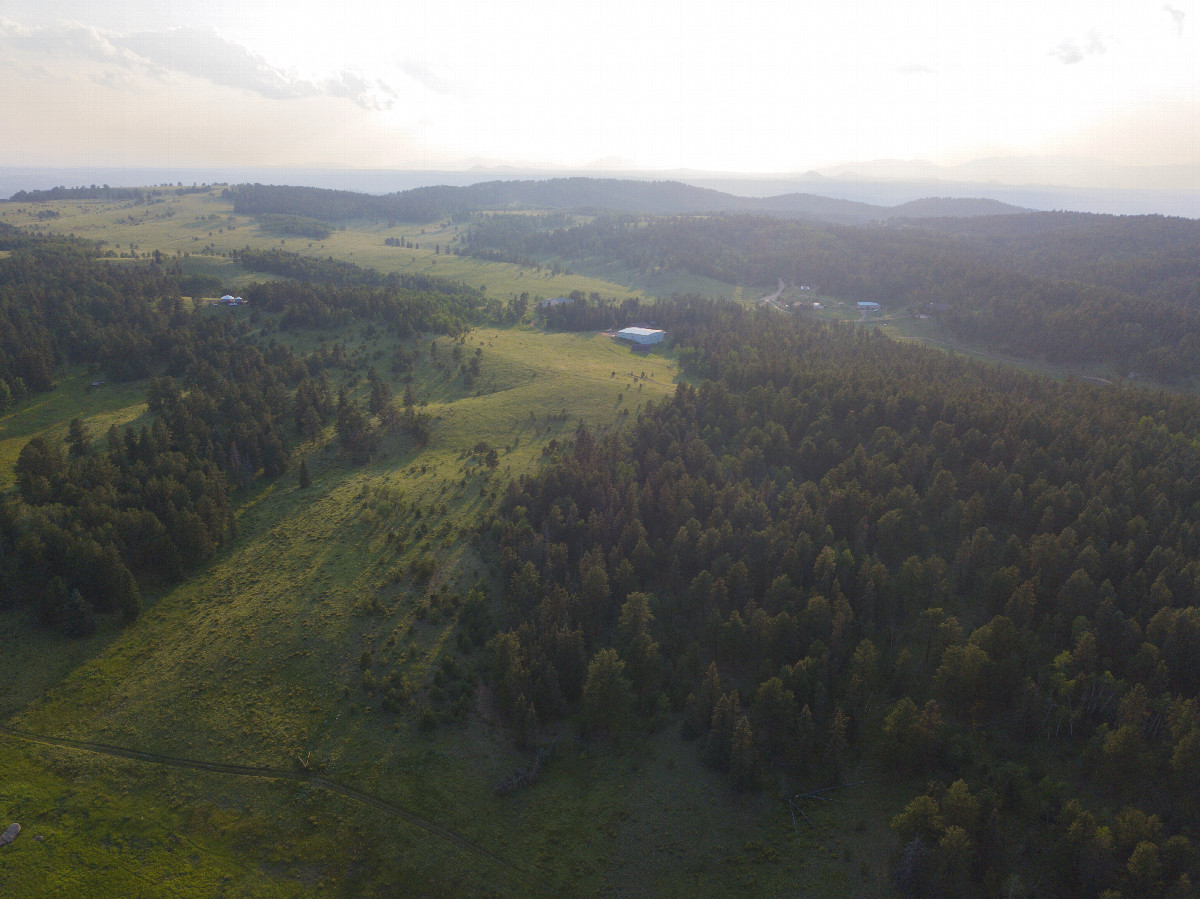 View West, from 120m above the point