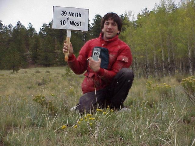 Joseph Kerski arrives at the confluence site.