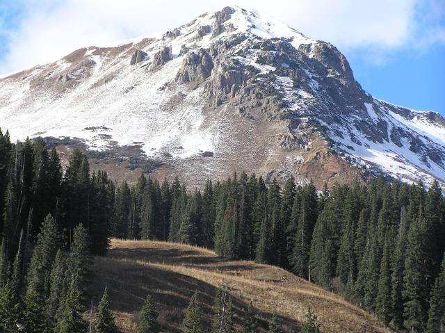 Looking north from the confluence at the Elk Mountains.