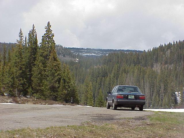 Starting point for confluence trek on Colorado Highway 65 atop the Grand Mesa.