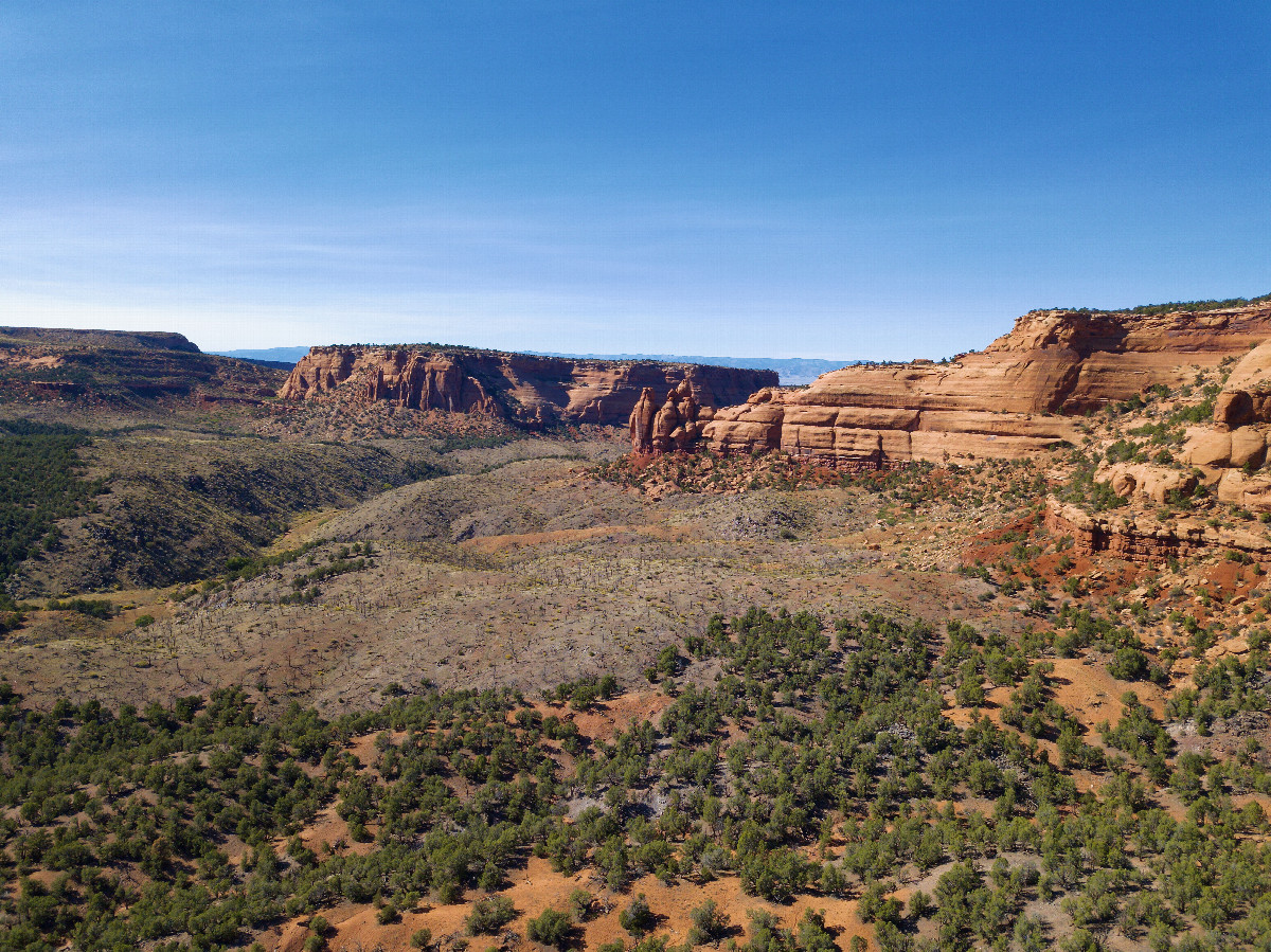 View West, from 120m above the point