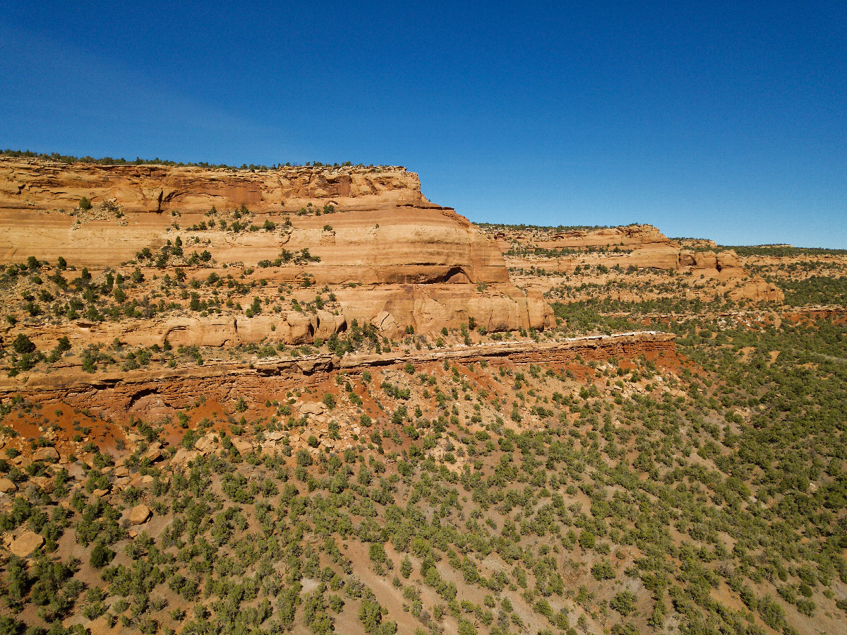 View North, from 120m above the point