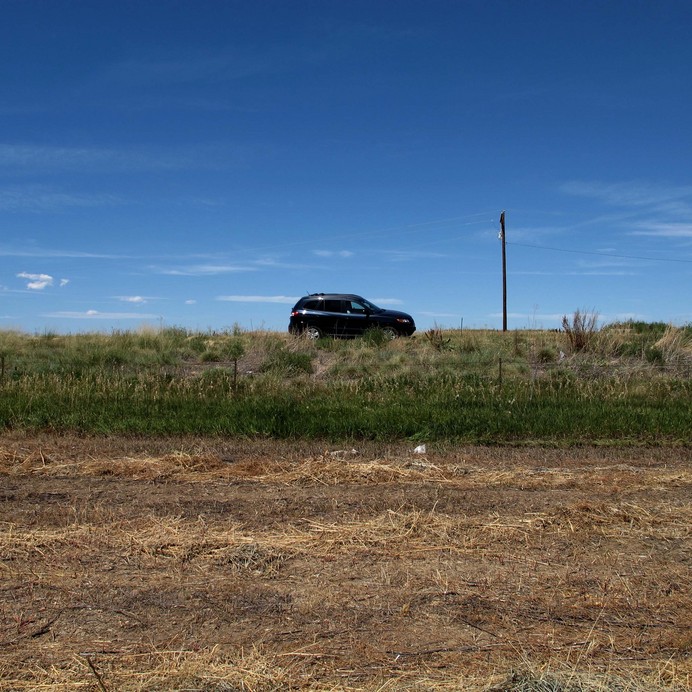 My rented SUV parked on Baseline road in the view to the north.