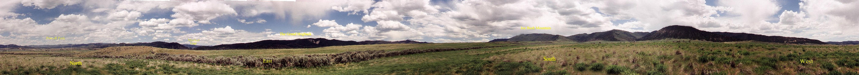 Labeled panarama from the confluence point