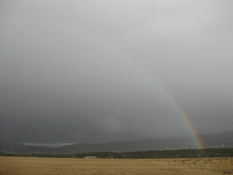 Rainbow behind us as we walked west