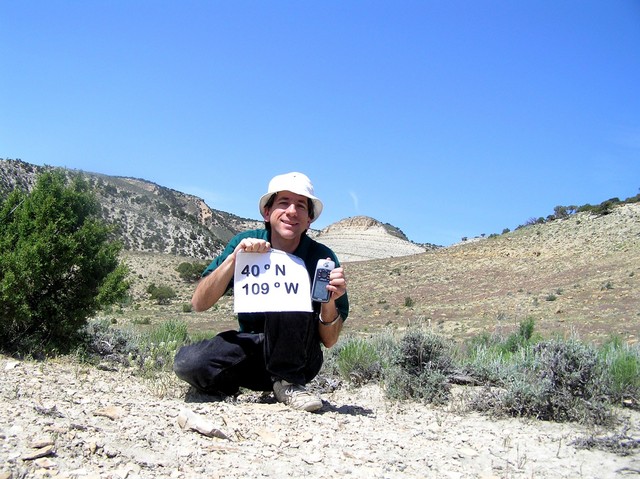 Joseph Kerski in a view from the confluence to the west.