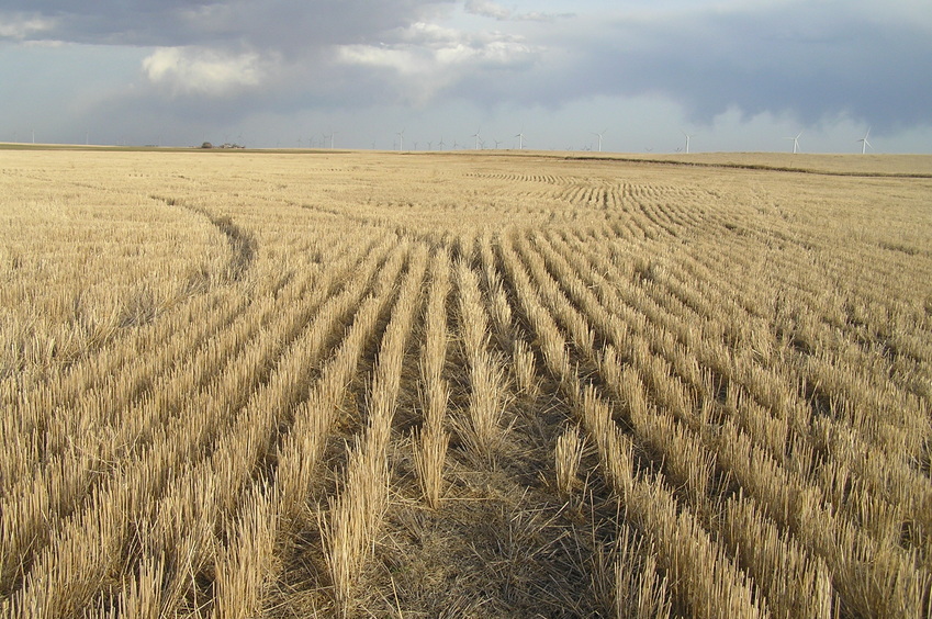 The confluence of 41 North 103 West lies in the foreground of this photograph, looking east.