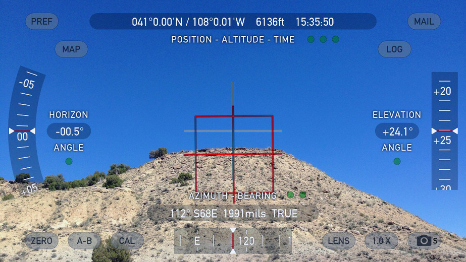 Theodolite view of peak