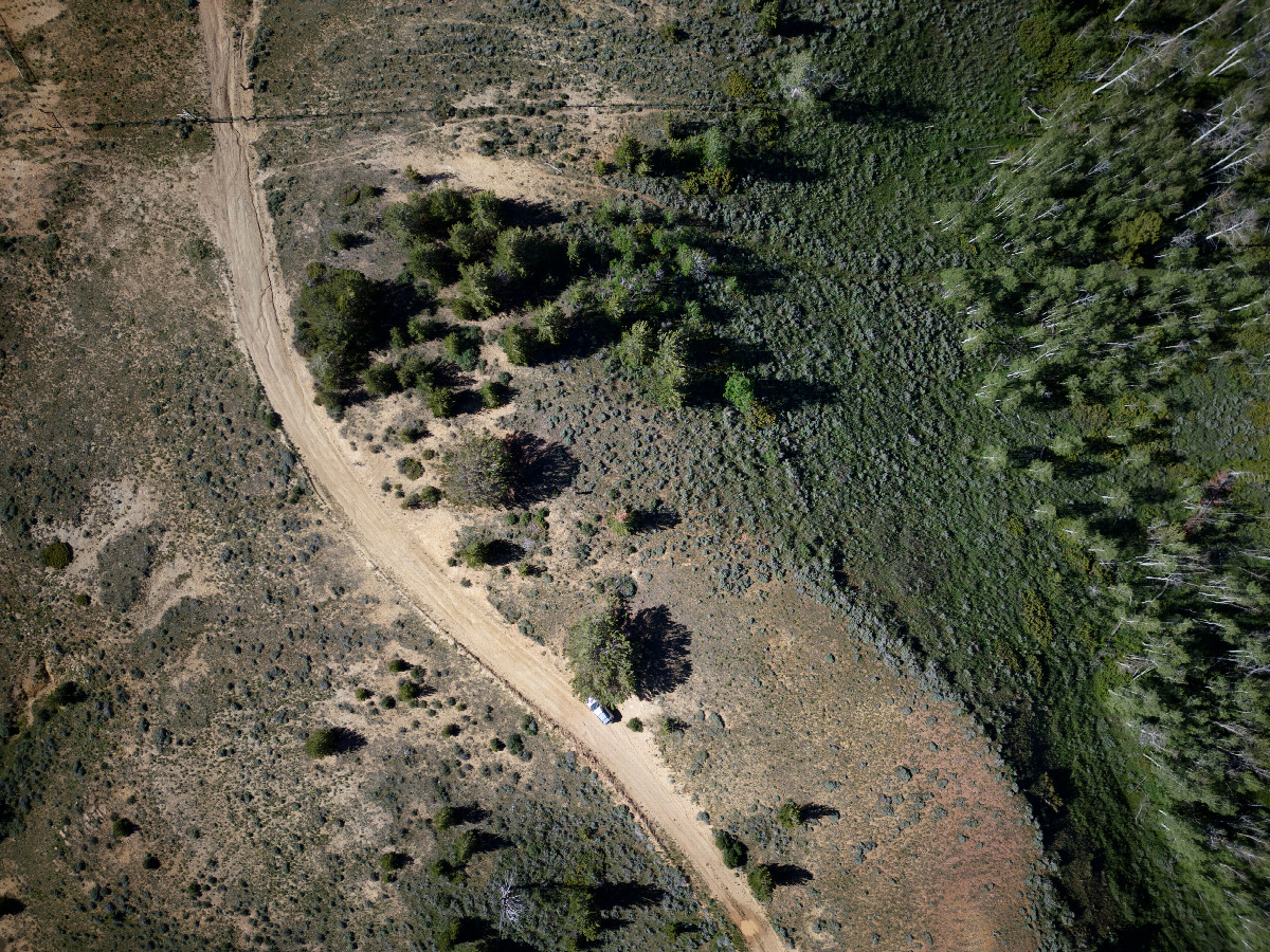 Looking down on the point from a height of 120m