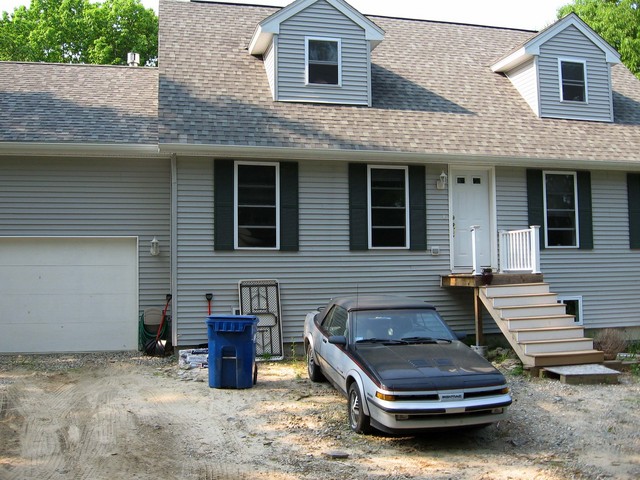 The confluence is just a few feet in front of the garage door.