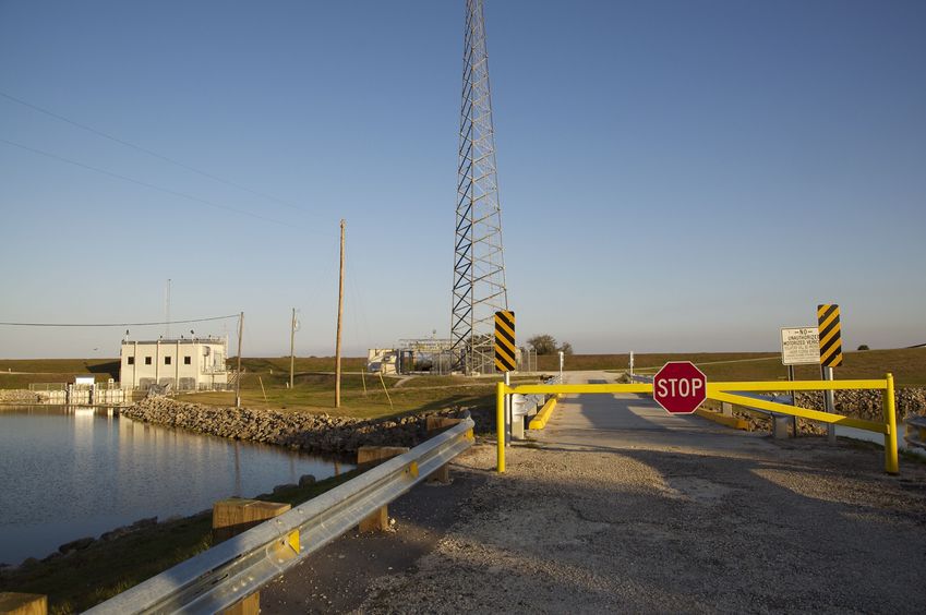 This pumping station - 2 miles from the confluence point - appears to be the best starting point