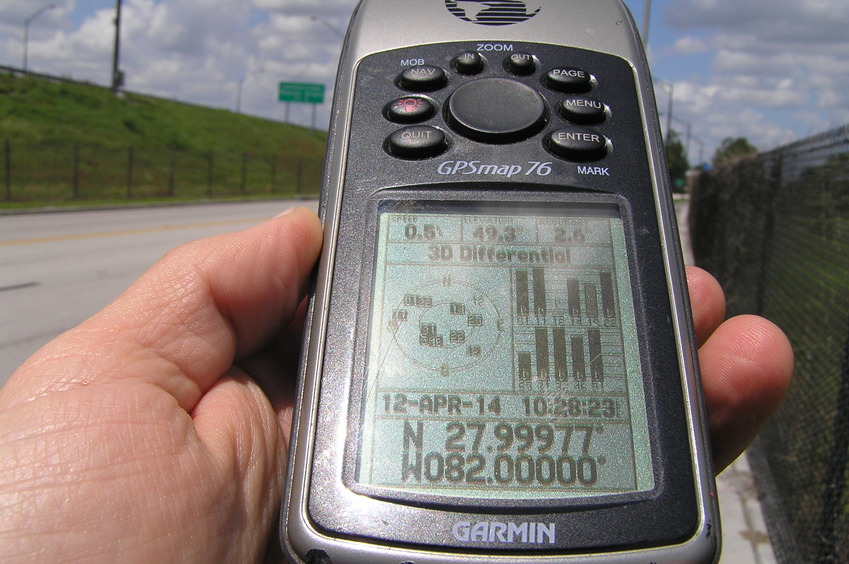 GPS receiver at confluence point.