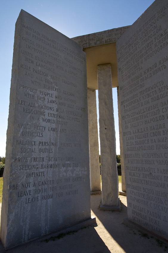 The nearby "Georgia Guidestones"