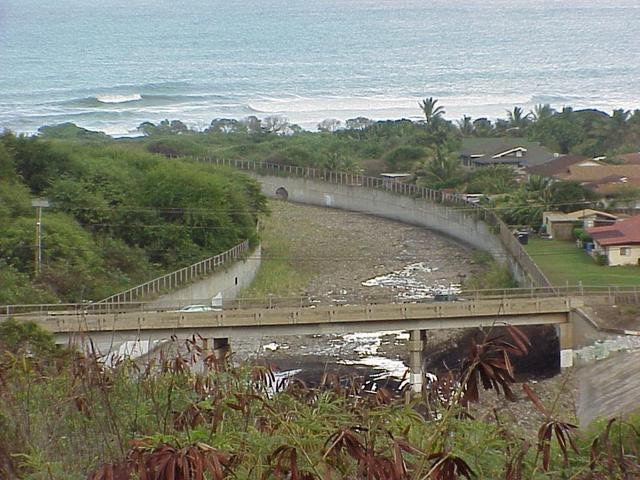 Mouth of the Iao River, looking east.