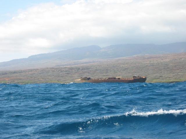 Wrecked frieghter on Lanai's North Coast