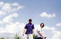 #5: Jon (l) and Jody (r) sitting on the confluence pipe.