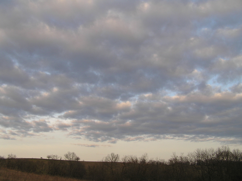 Beautiful sky in this view to the southeast from the confluence.