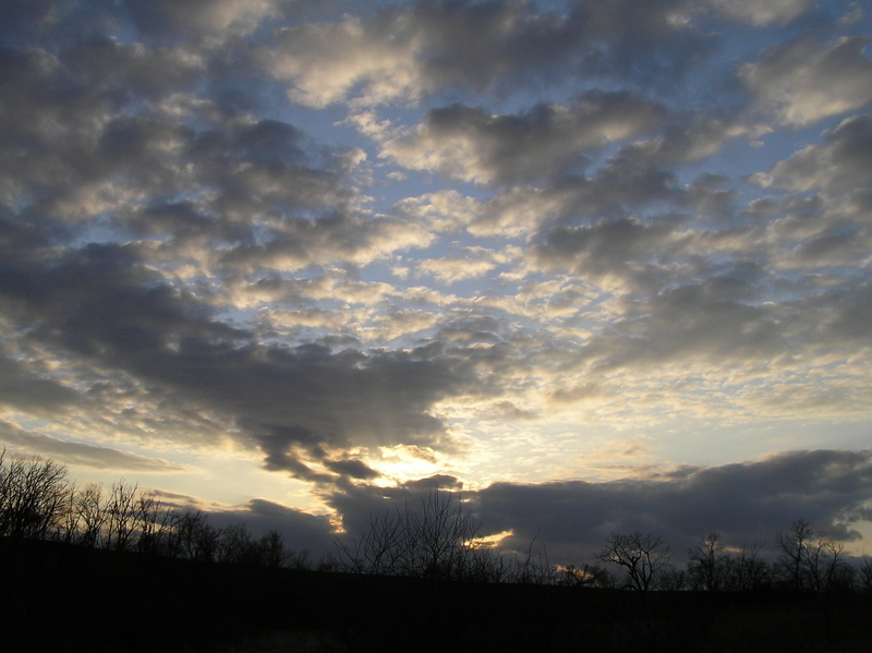 Wonderful sunset in this view to the west from the confluence.