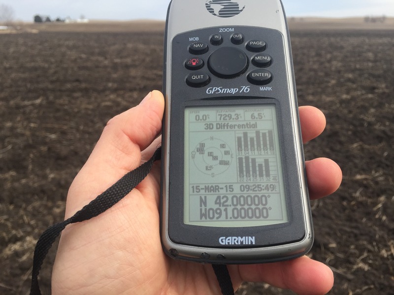 GPS receiver at the confluence point. 