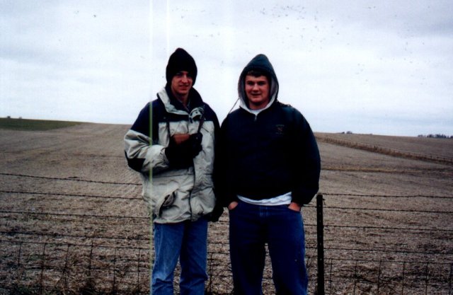 Matt and Adam standing just south of the site