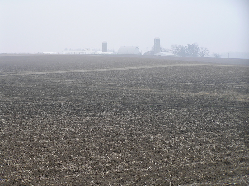 View to the northwest from the confluence at the nearest farmhouse.