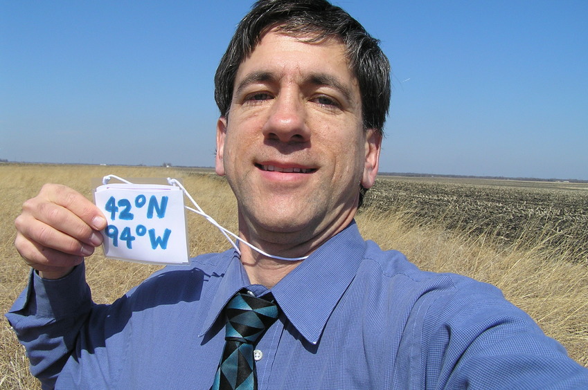 Joseph Kerski at the confluence point.