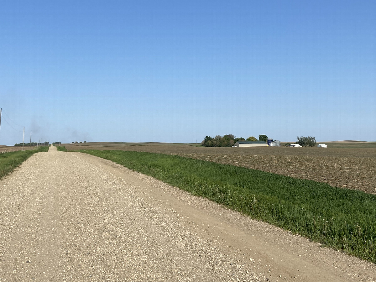 Nearest road to the confluence point, looking east southeast.  