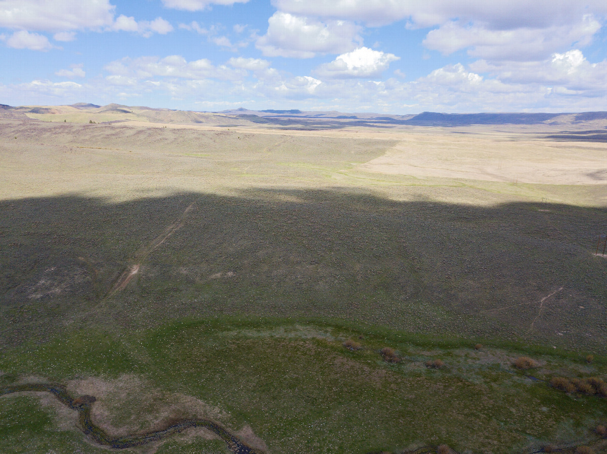 View North, from 120m above the point