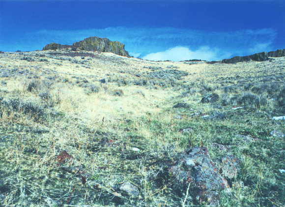 Looking up the basin from the bottom