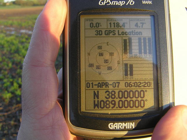 Zero Heaven:  GPS reading at 38 North 89 West.