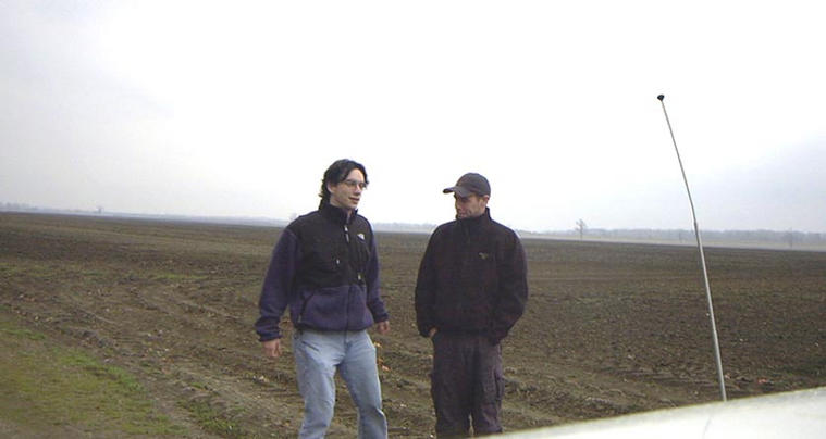 Jody (l) and Jon(r) striking a Lewis and Clark pose on the confluence