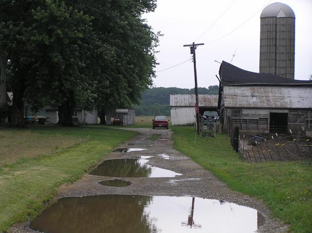 Closest structures to the confluence, looking due west.