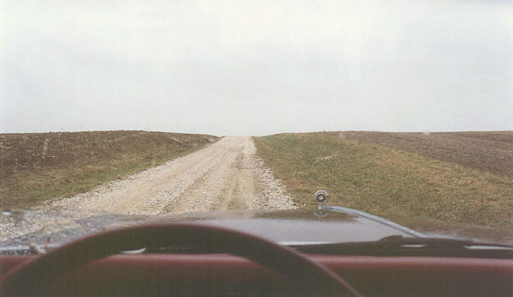 Looking out from the car parked on Pschirrer Rd.