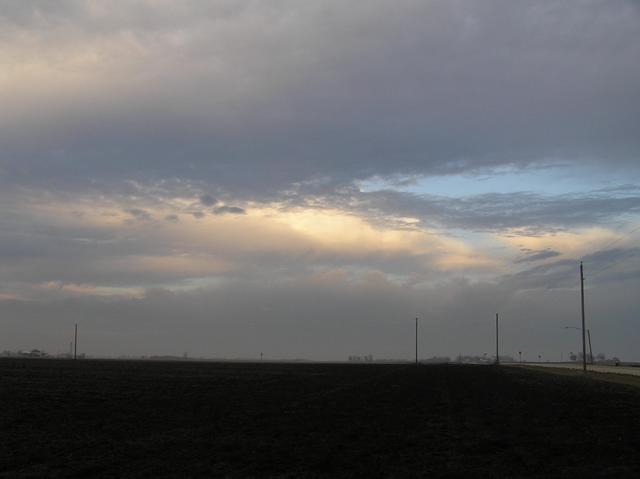 View to the west from the confluence as the sky began to clear.