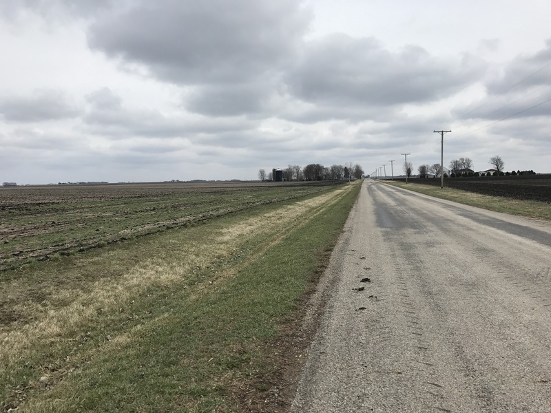 Nearest road to the confluence, about 120 meters south, looking east. 