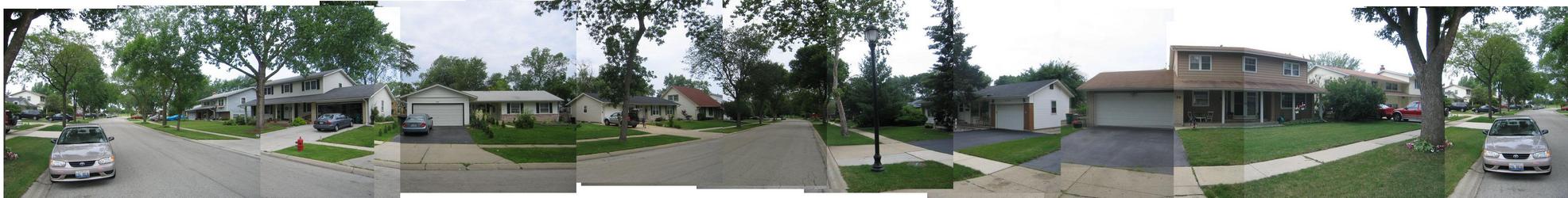 A panoramic view taken about 20 feet southwest of the confluence