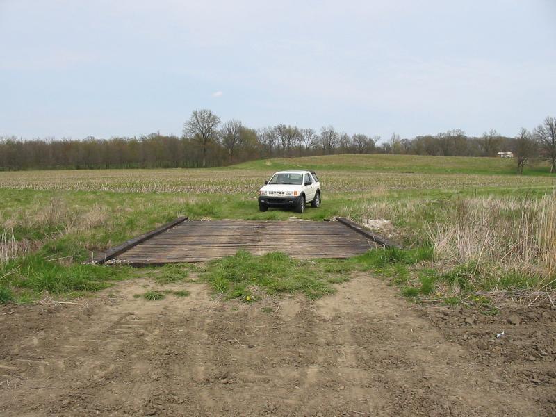 Looking back at my SUV from the confluence.