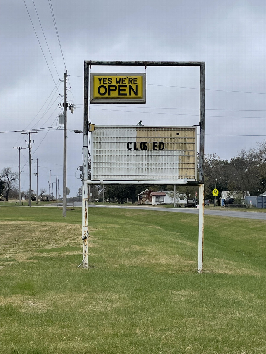 Fantastic sign in Hamilton, Kansas