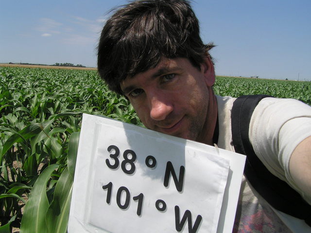 Joseph Kerski, holding the camera at arm's length for a self-portrait at 38 North 101 West.