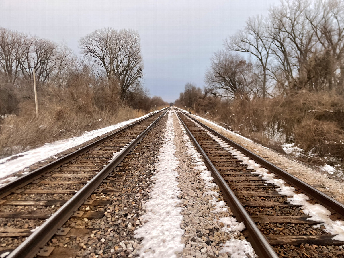 View eastward along the tracks, en route back to the car