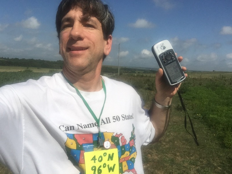 Joseph Kerski at the confluence point. 